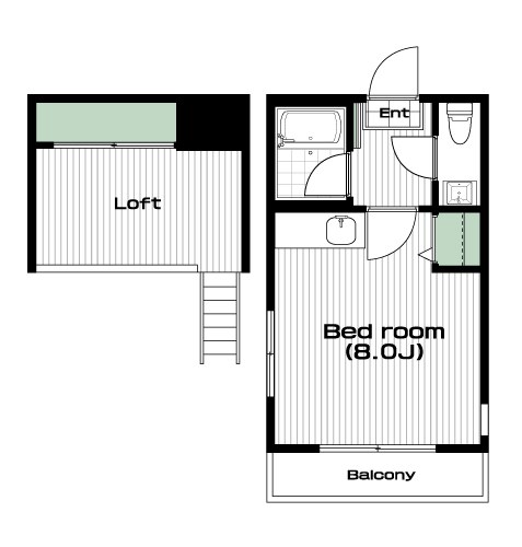 江古田駅の賃貸 62,000円 間取り図