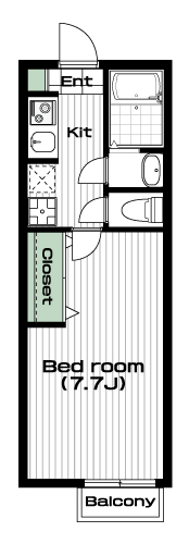 青葉台駅の賃貸 66,000円 間取り図