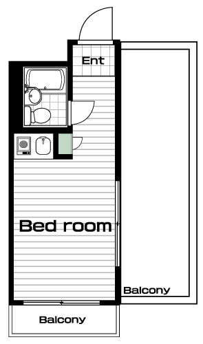 市ケ谷駅の賃貸 68,000円 間取り図