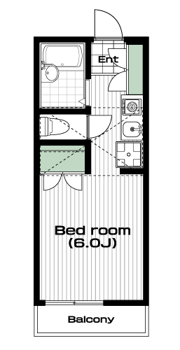 志木駅の賃貸 48,000円 間取り図