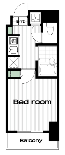 早稲田駅の賃貸 79,000円 間取り図
