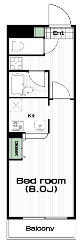 玉川学園前駅の賃貸 60,000円 間取り図