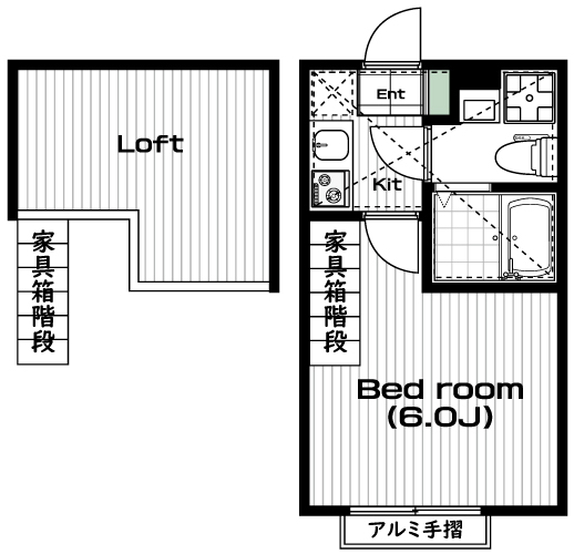 生田駅の賃貸 65,000円 間取り図