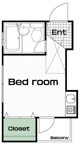 沼袋駅の賃貸 52,000円 間取り図