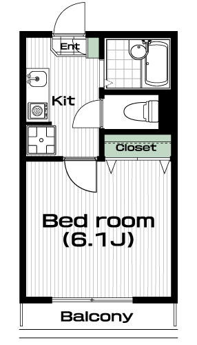 駒場東大前駅の賃貸 72,000円 間取り図