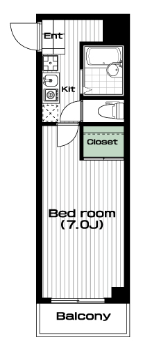 駒沢大学駅の賃貸 77,000円 間取り図