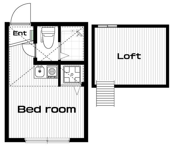 武蔵小杉駅の賃貸 56,000円 間取り図