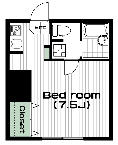 大岡山駅の賃貸 75,000円 間取り図