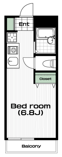 高幡不動駅の賃貸 54,000円 間取り図