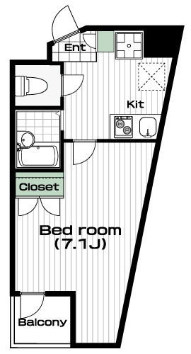 五反田駅の賃貸 75,000円 間取り図