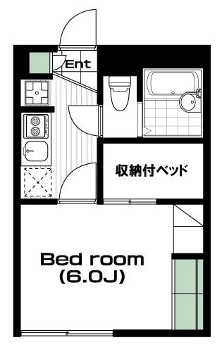 八王子駅の賃貸 60,000円 間取り図