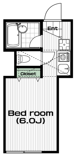 国立駅の賃貸 55,000円 間取り図