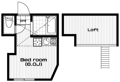 白楽駅の賃貸 52,000円 間取り図