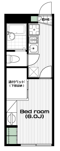 東小金井駅の賃貸 58,000円 間取り図