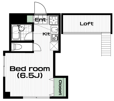 大岡山駅の賃貸 80,000円 間取り図