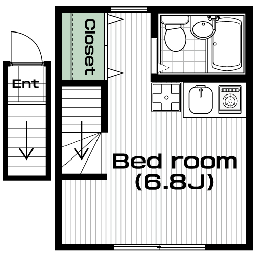 中野駅の賃貸 65,000円 間取り図