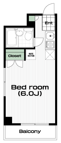 一橋学園駅の賃貸 37,000円 間取り図