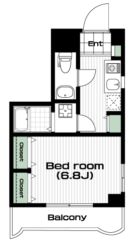 国立駅の賃貸 69,000円 間取り図