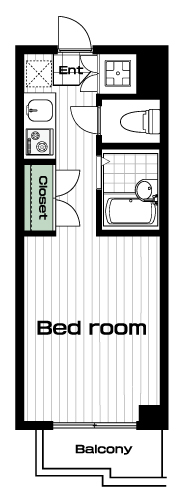 白金高輪駅の賃貸 79,000円 間取り図