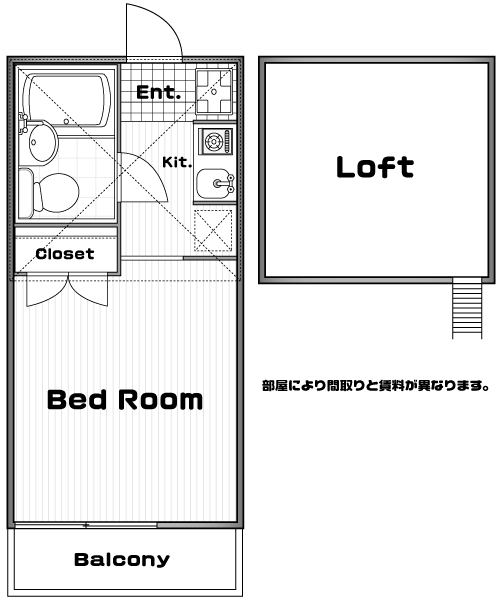 二子玉川駅の賃貸 54,000円 間取り図