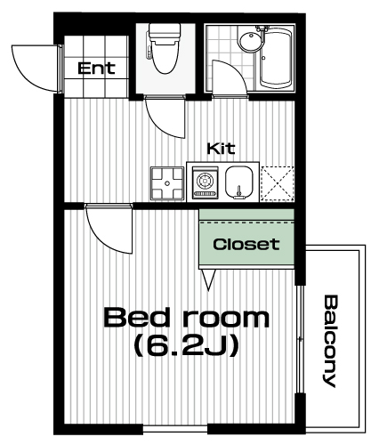 尾山台駅の賃貸 71,000円 間取り図