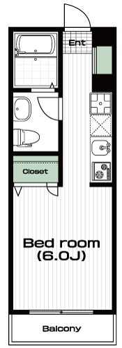 調布駅の賃貸 70,000円 間取り図