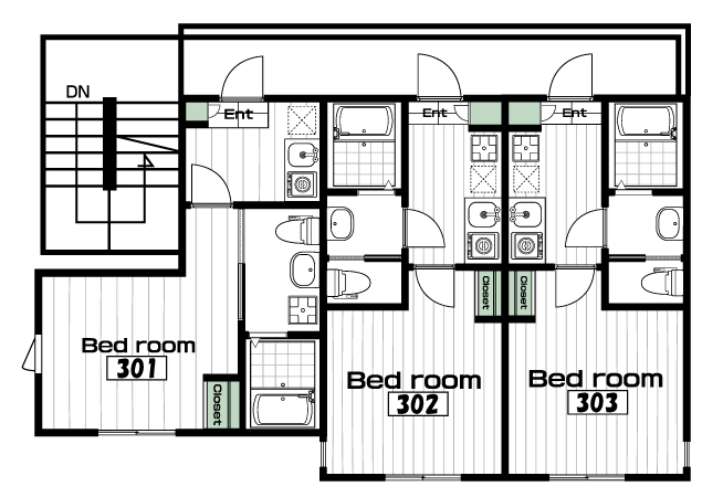 中野島駅の賃貸 64,000円 間取り図