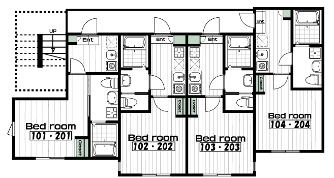 中野島駅の賃貸 64,000円 間取り図