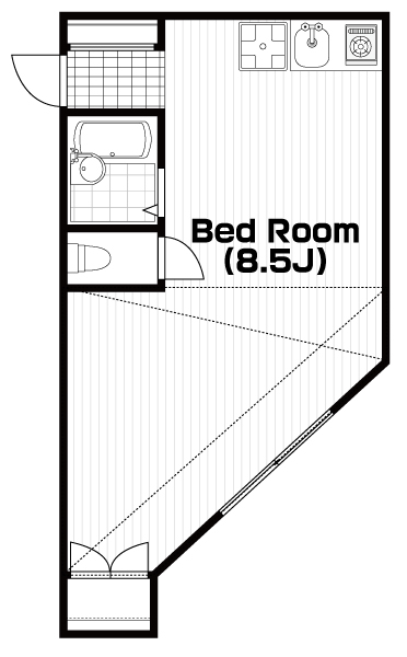 東府中駅の賃貸 43,000円 間取り図