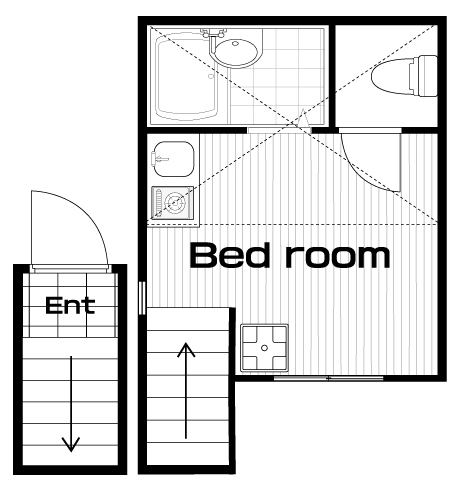 高田馬場駅の賃貸 64,000円 間取り図
