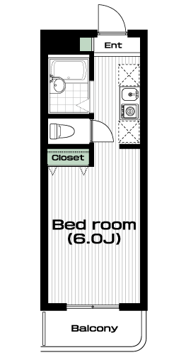 鷺沼駅の賃貸 59,000円 間取り図