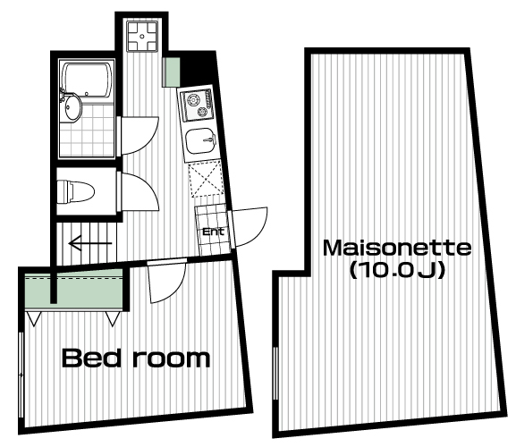 西武柳沢駅の賃貸 64,000円 間取り図