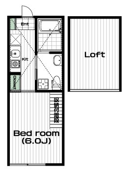生田駅の賃貸 58,000円 間取り図