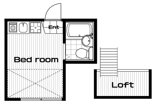 久我山駅の賃貸 46,000円 間取り図