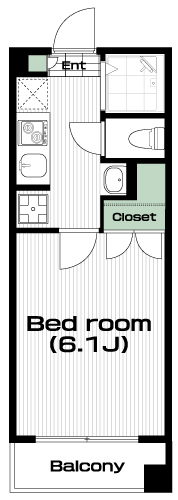 西武柳沢駅の賃貸 65,000円 間取り図