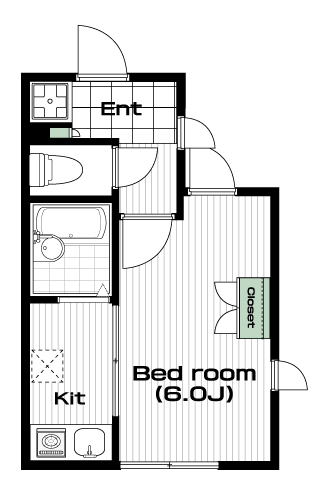 経堂駅の賃貸 74,000円 間取り図