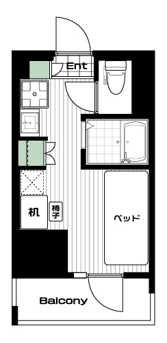 板橋本町駅の賃貸 58,500円 間取り図