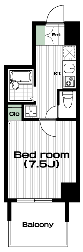 町田駅の賃貸 80,000円 間取り図