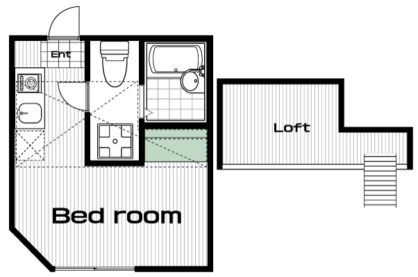 和田町駅の賃貸 48,000円 間取り図