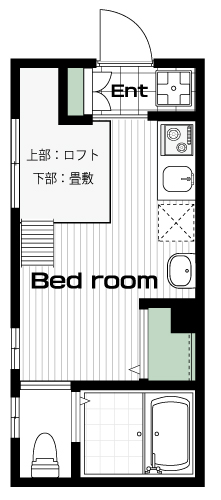 早稲田駅の賃貸 70,000円 間取り図