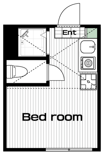 曙橋駅の賃貸 77,000円 間取り図