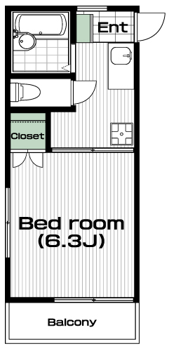 武蔵小金井駅の賃貸 60,000円 間取り図