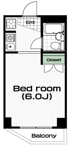 祖師ヶ谷大蔵駅の賃貸 60,000円 間取り図