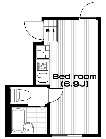 六郷土手駅の賃貸 70,000円 間取り図
