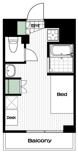 早稲田駅の賃貸 89,000円 間取り図
