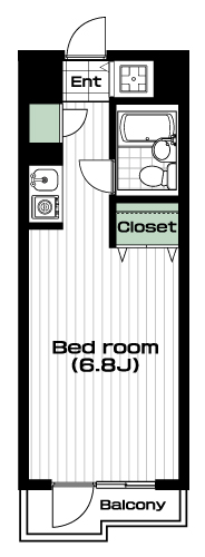 白楽駅の賃貸 53,000円 間取り図