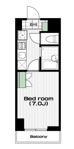 錦糸町駅の賃貸 70,000円 間取り図