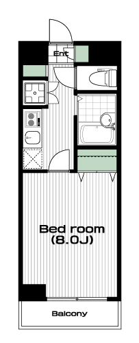 王子駅の賃貸 70,000円 間取り図