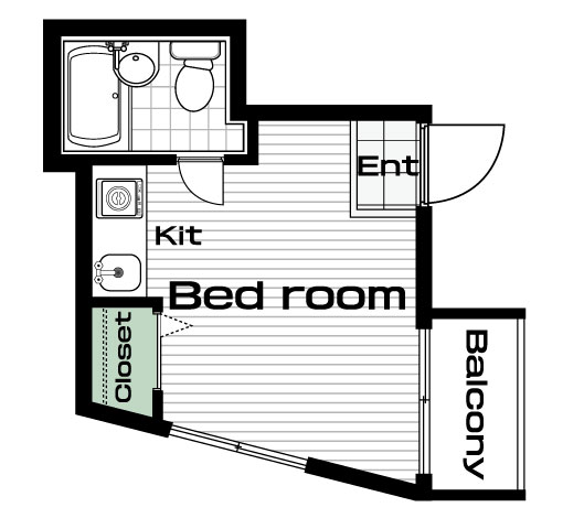 日吉駅の賃貸 45,000円 間取り図