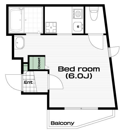 中野駅の賃貸 82,000円 間取り図
